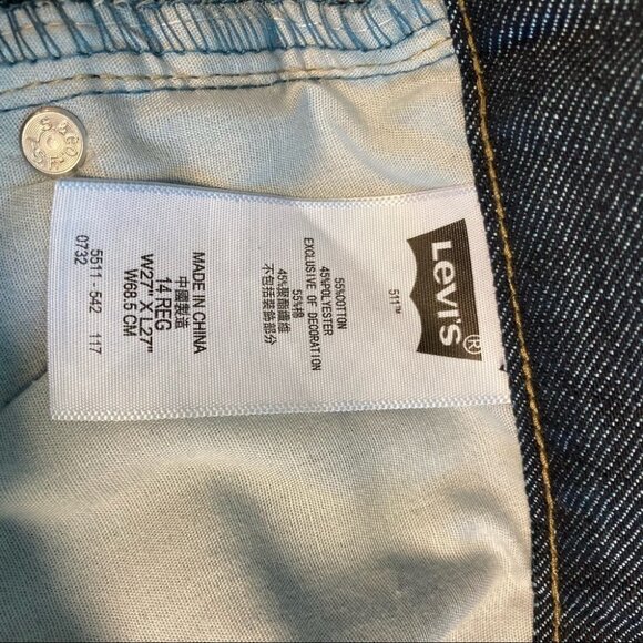 LEVI’S 511 Jeans 27  x 27 Dark Wash 9” Rise Jeans - Picture 7 of 8